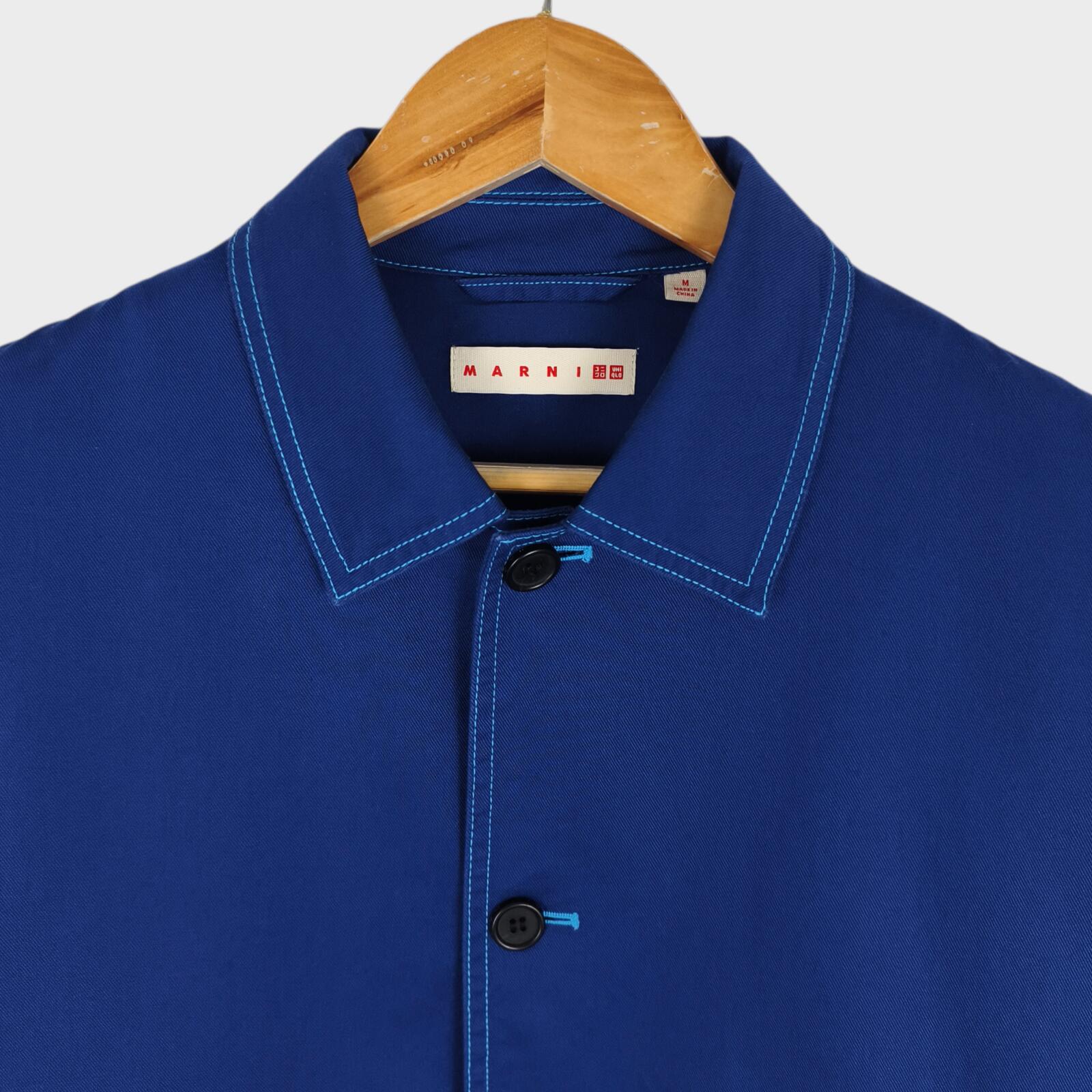 MARNI x UNIQLO Men's Blue Cotton Twill Utility Chore Jacket