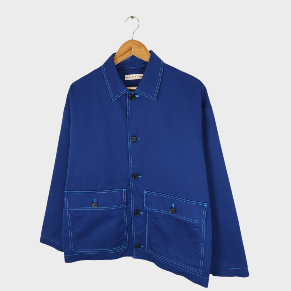 MARNI x UNIQLO Men's Blue Cotton Twill Utility Chore Jacket