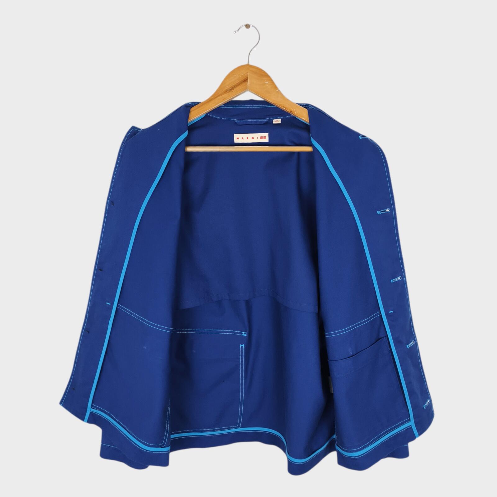 MARNI x UNIQLO Men's Blue Cotton Twill Utility Chore Jacket