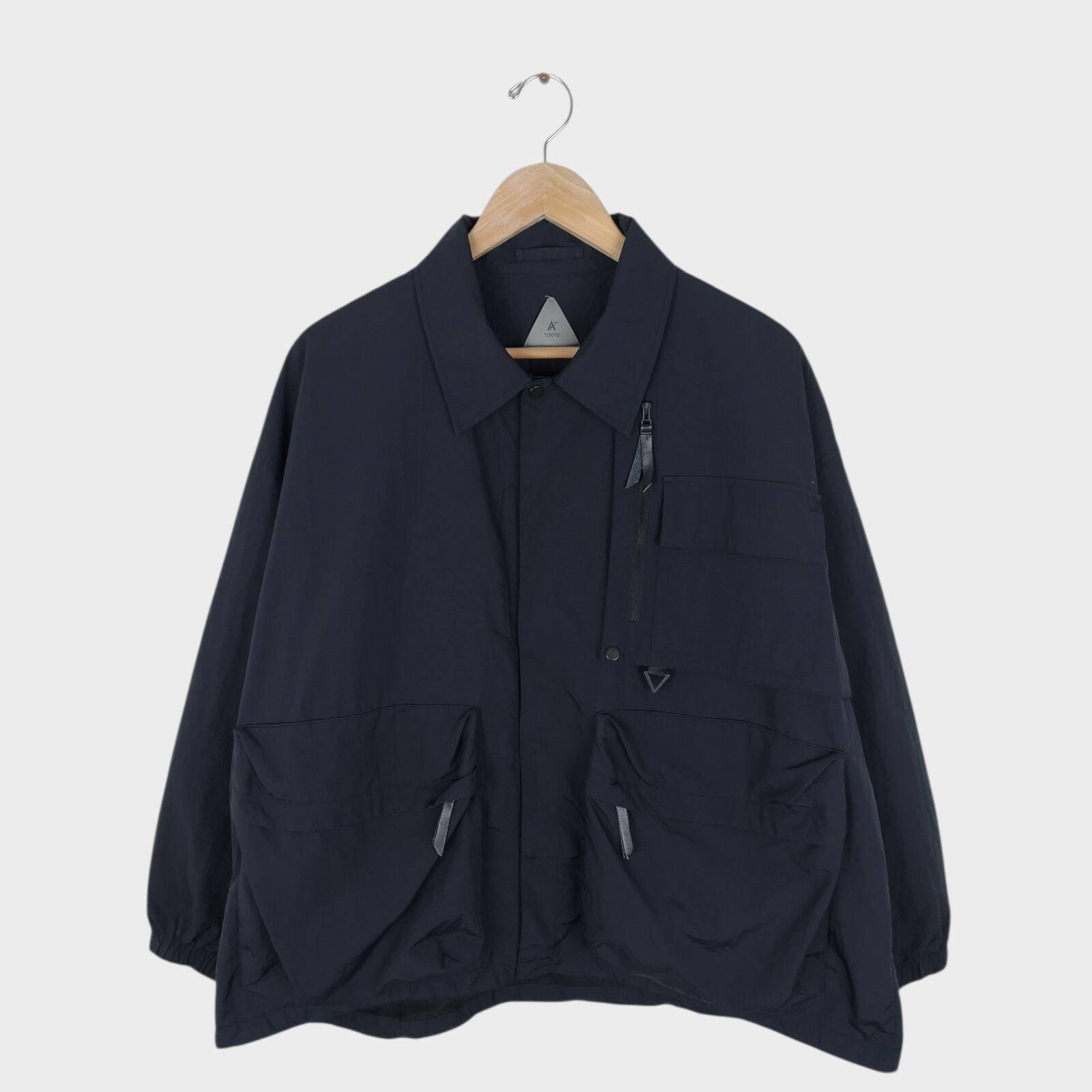 A+ TOKYO Men's Dark Navy Made in Japan Nylon Pertex Utility Jacket