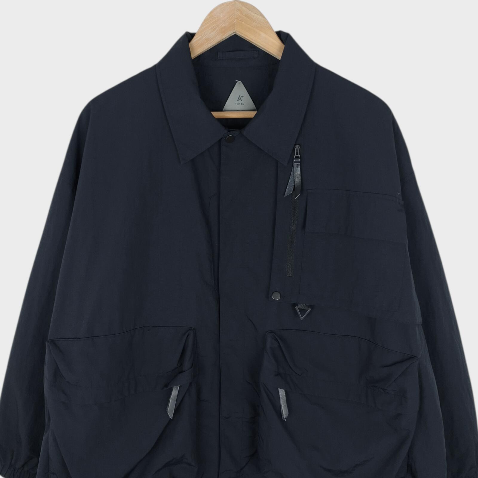 A+ TOKYO Men's Dark Navy Made in Japan Nylon Pertex Utility Jacket