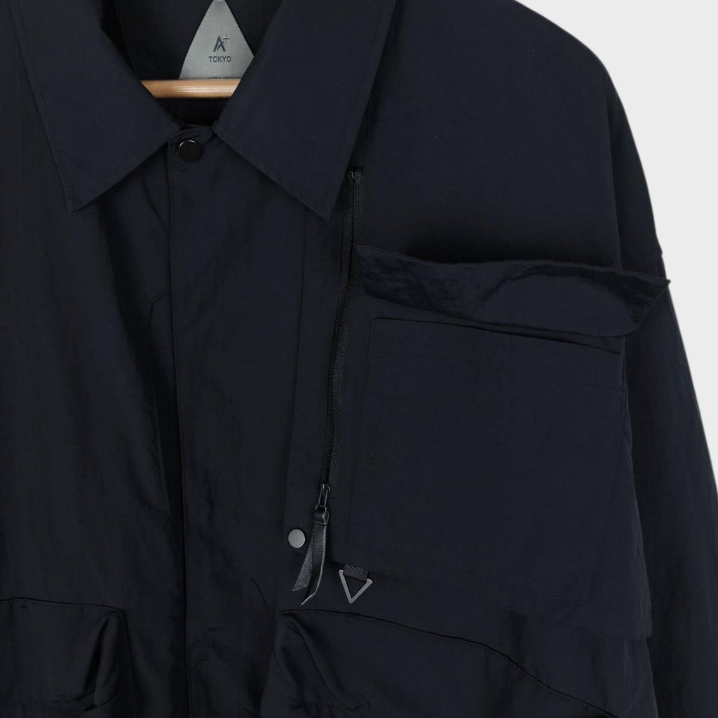 A+ TOKYO Men's Dark Navy Made in Japan Nylon Pertex Utility Jacket
