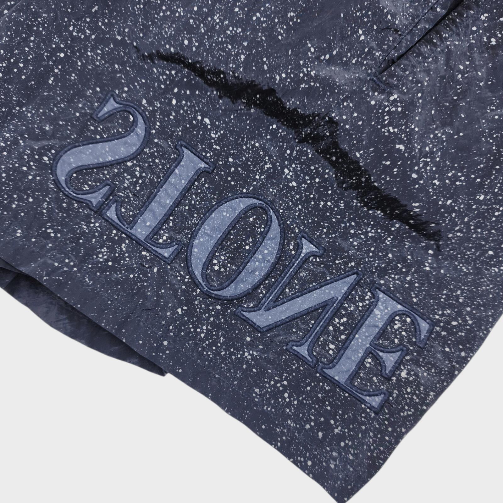 STONE ISLAND Men's Navy Nylon Metal Fleck Embroidered Logo Swim Shorts