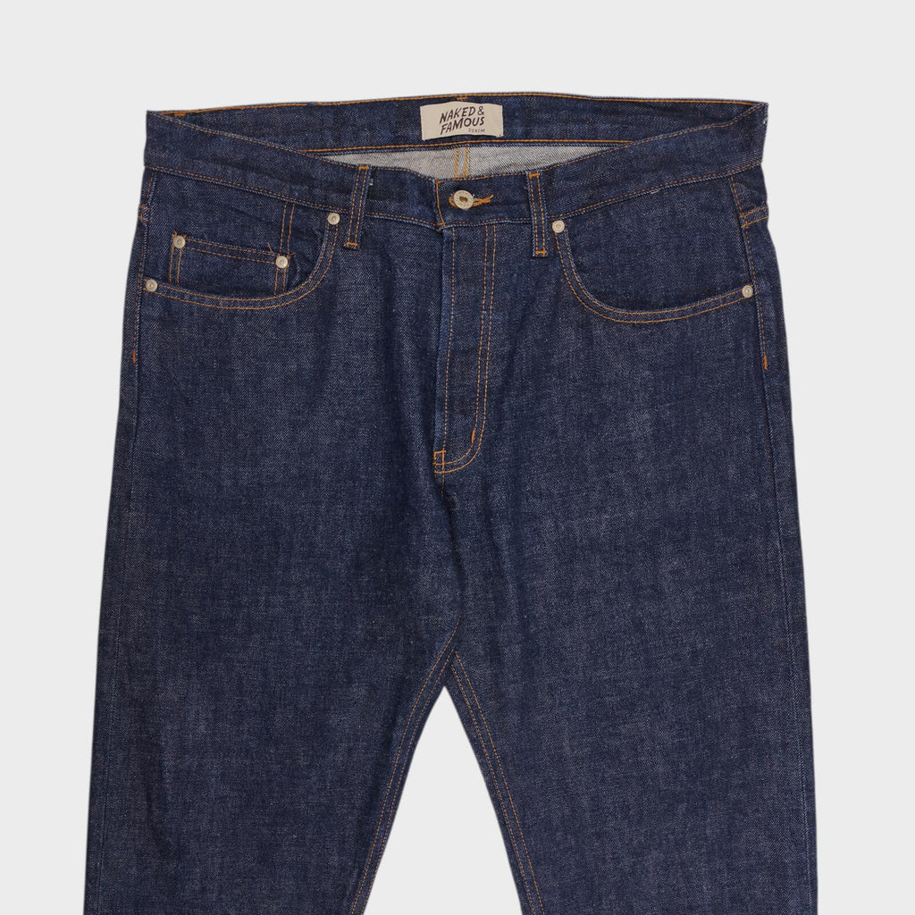 NAKED & FAMOUS Men's Dirty Fade Selvedge Easy Guy Japanese Denim Jeans