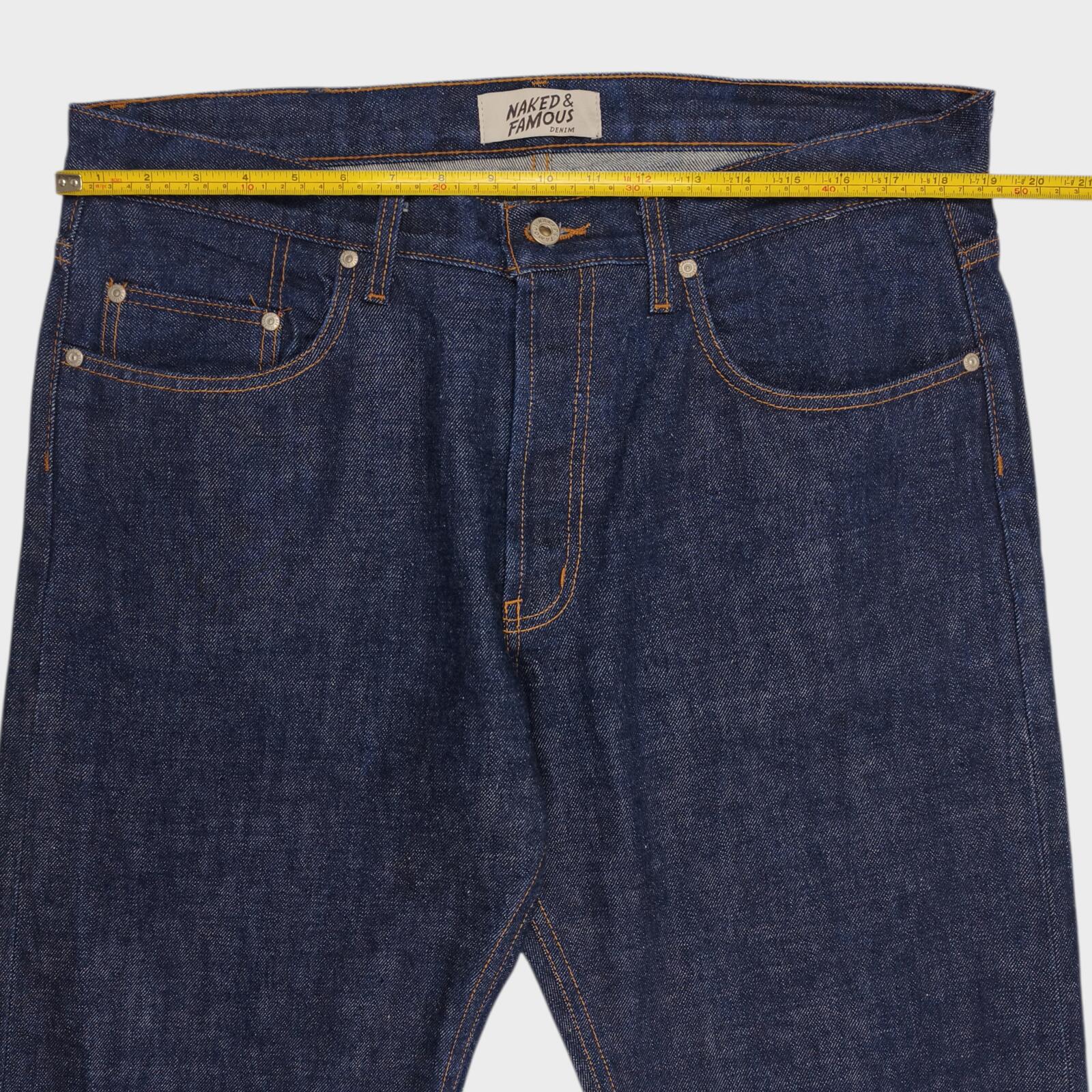 NAKED & FAMOUS Men's Dirty Fade Selvedge Easy Guy Japanese Denim Jeans