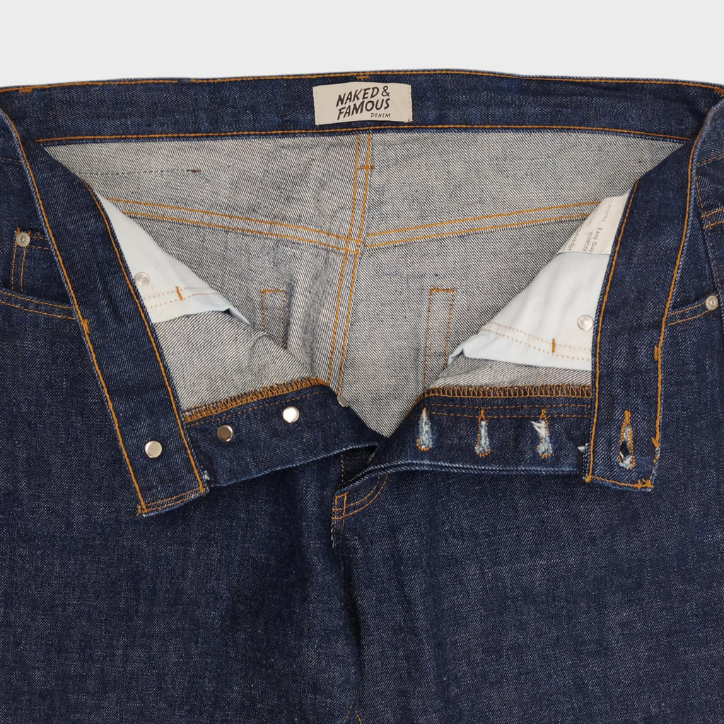 NAKED & FAMOUS Men's Dirty Fade Selvedge Easy Guy Japanese Denim Jeans