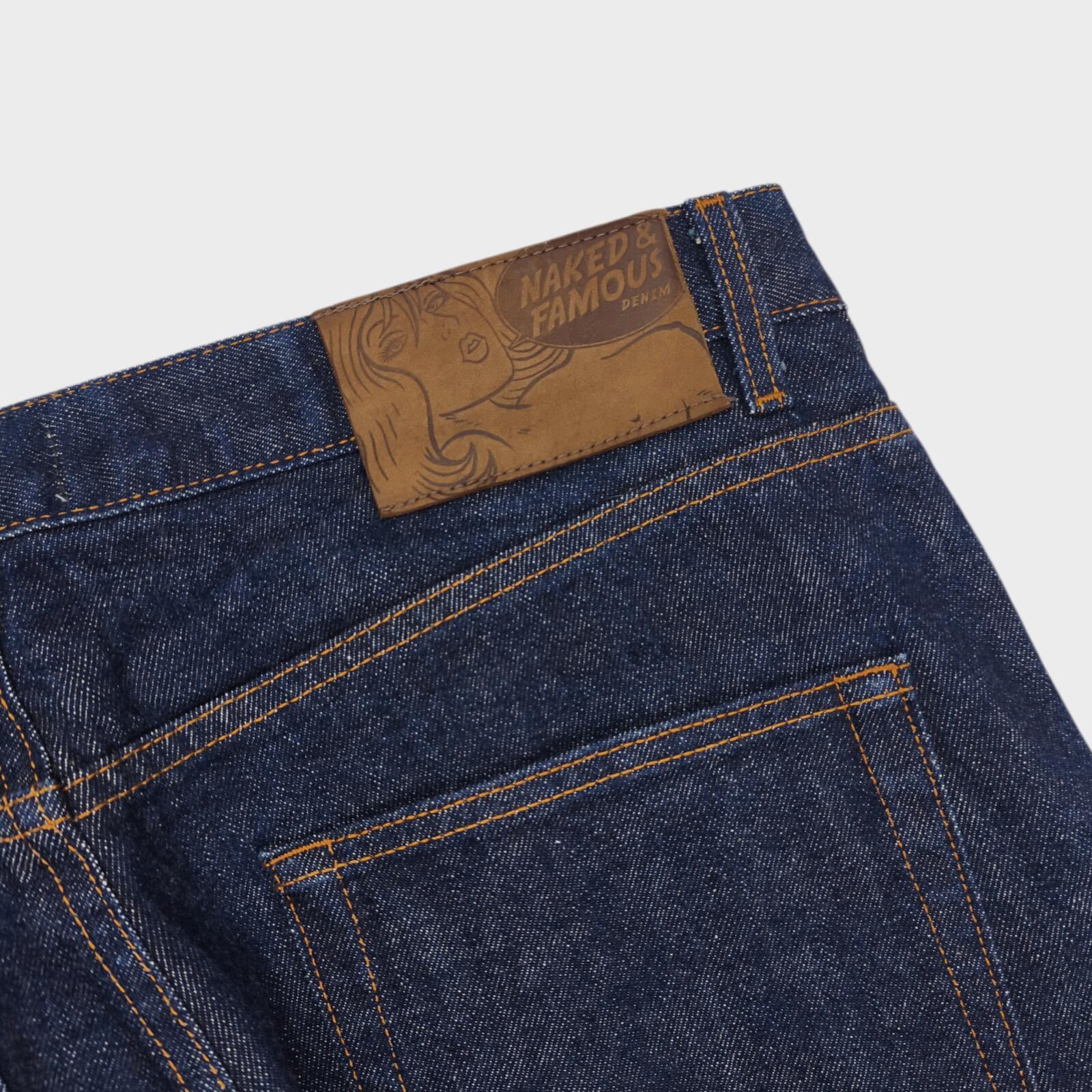 NAKED & FAMOUS Men's Dirty Fade Selvedge Easy Guy Japanese Denim Jeans