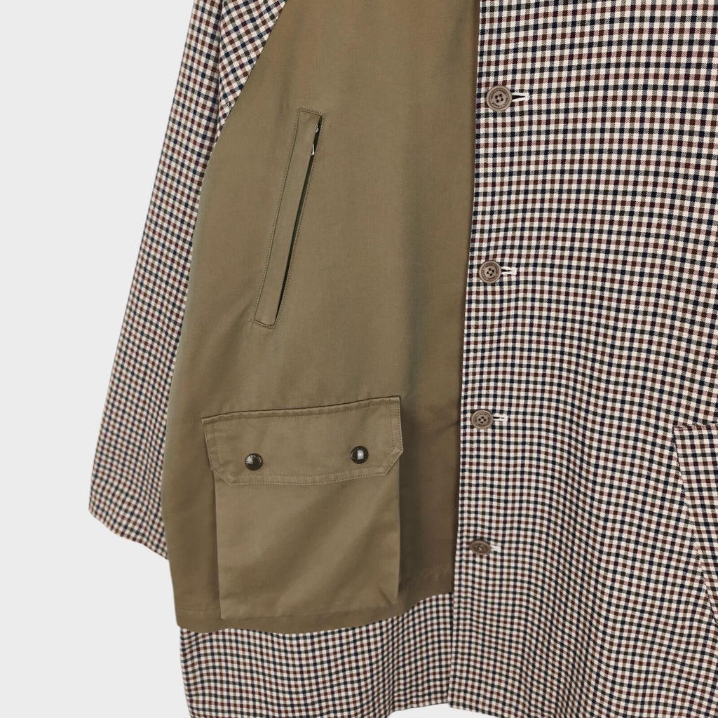 MISTER GENTLEMAN AOYAMA Men's Made in Japan Check Switched Balmacaan Coat