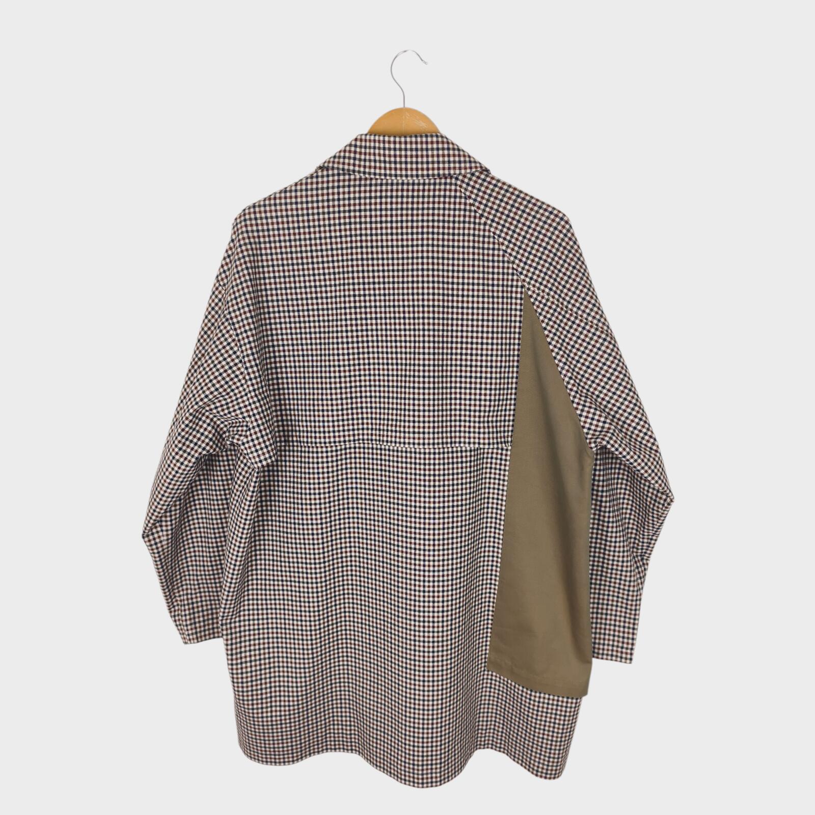 MISTER GENTLEMAN AOYAMA Men's Made in Japan Check Switched Balmacaan Coat