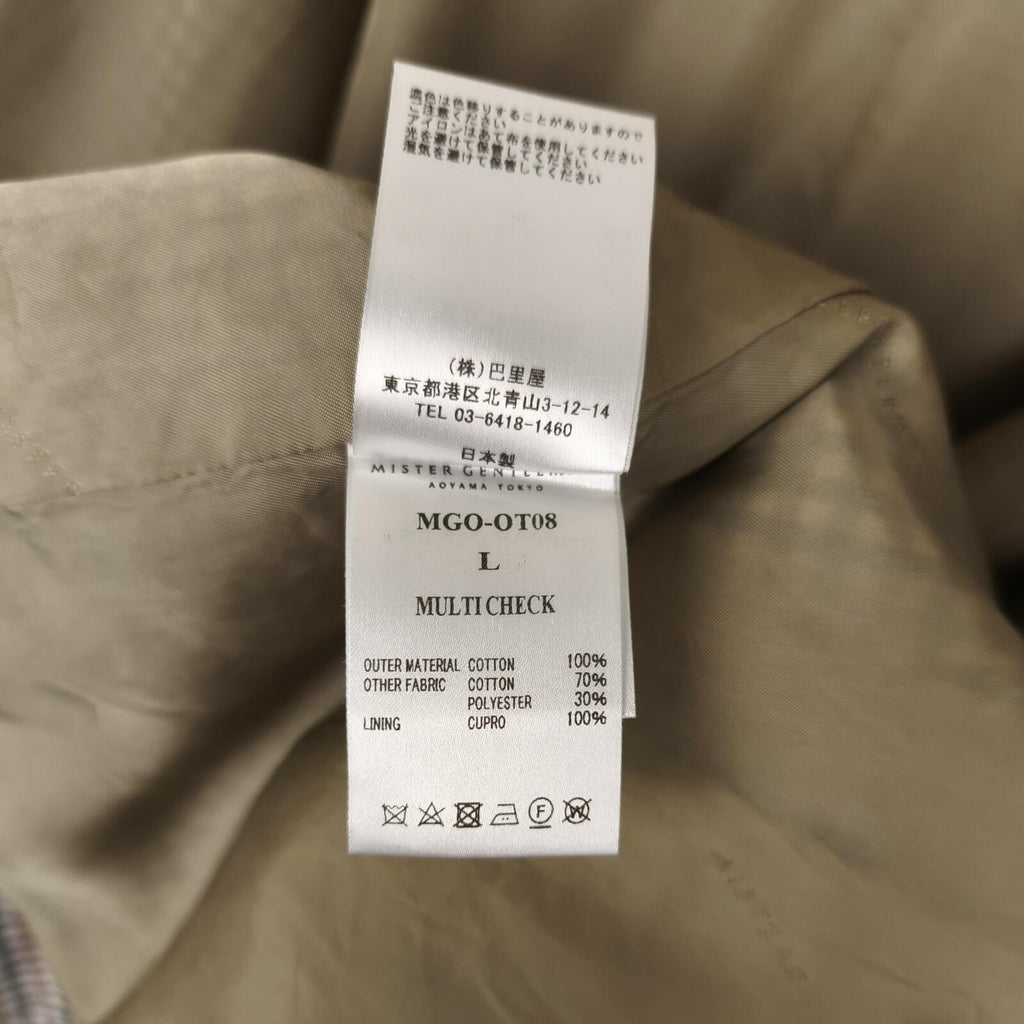 MISTER GENTLEMAN AOYAMA Men's Made in Japan Check Switched Balmacaan Coat