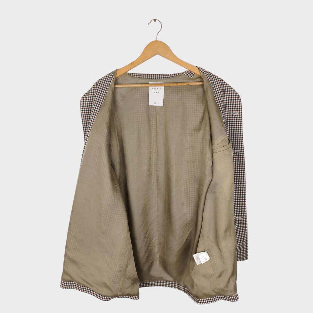 MISTER GENTLEMAN AOYAMA Men's Made in Japan Check Switched Balmacaan Coat