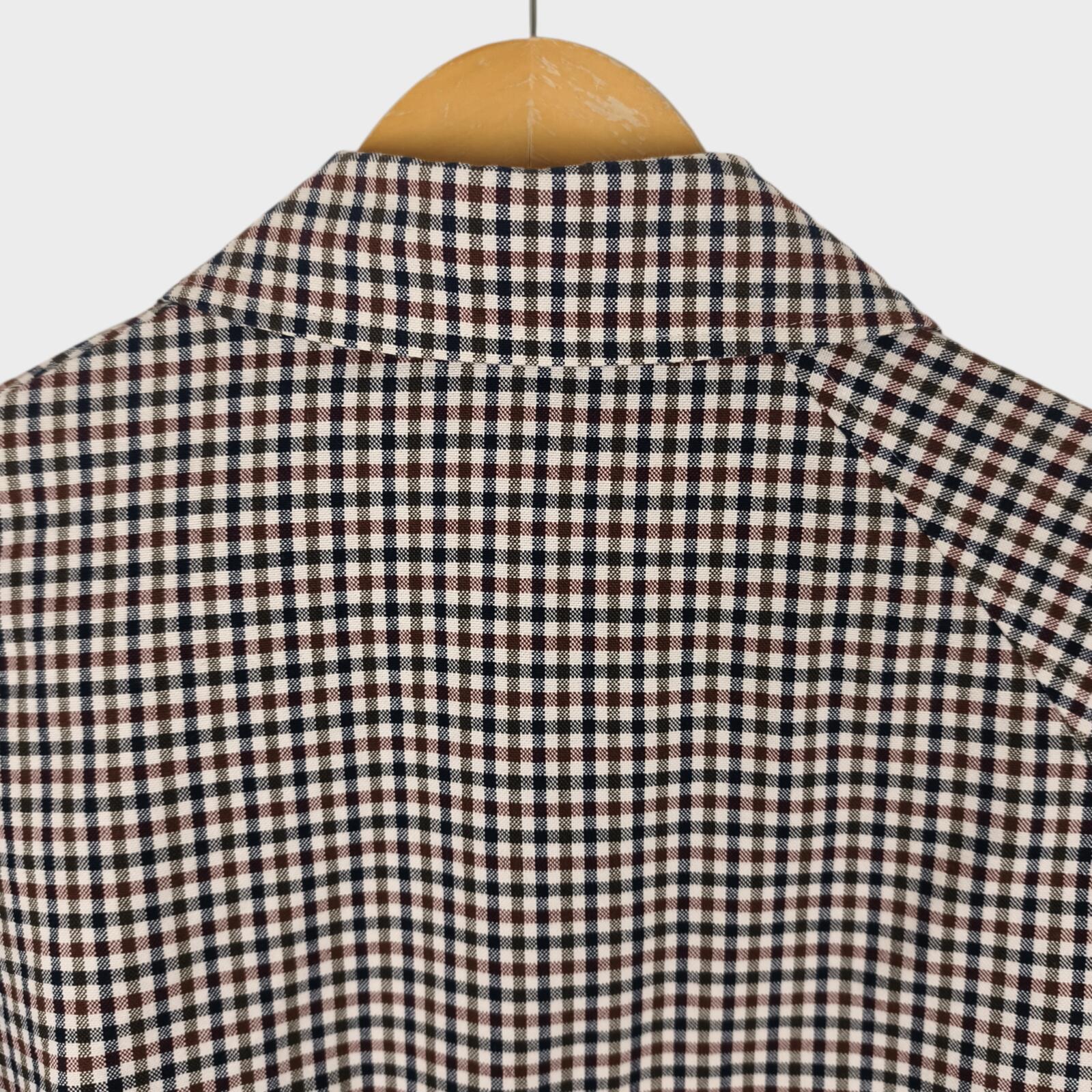 MISTER GENTLEMAN AOYAMA Men's Made in Japan Check Switched Balmacaan Coat