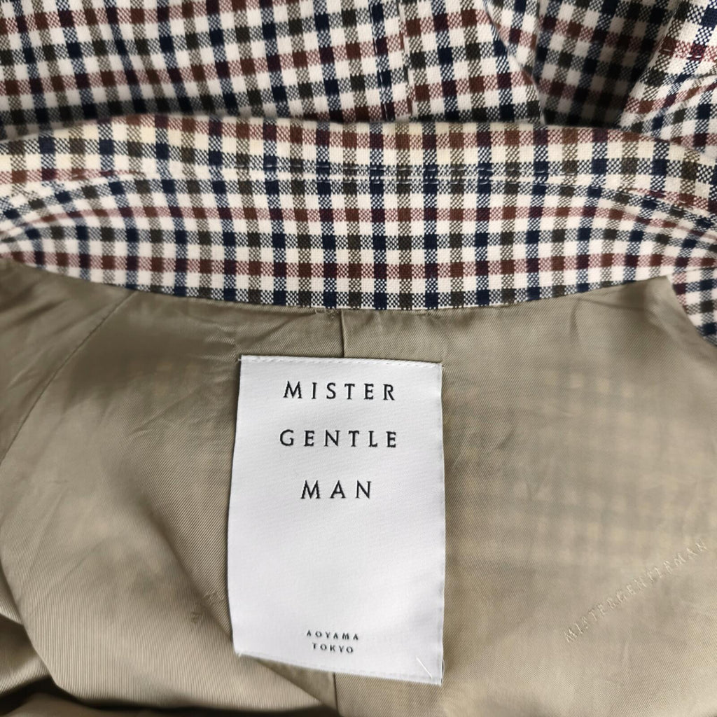 MISTER GENTLEMAN AOYAMA Men's Made in Japan Check Switched Balmacaan Coat