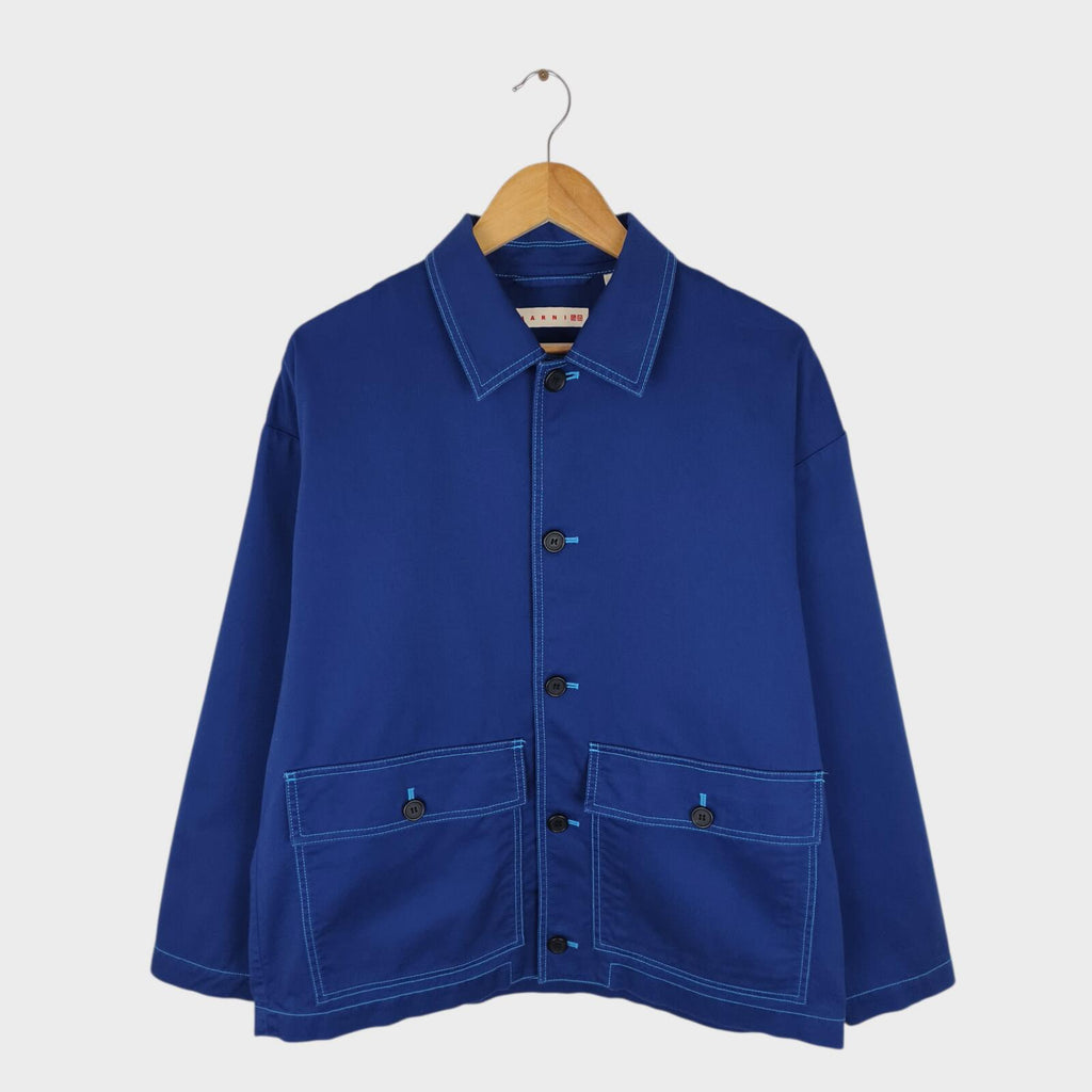 MARNI x UNIQLO Men's Blue Cotton Twill Utility Chore Jacket