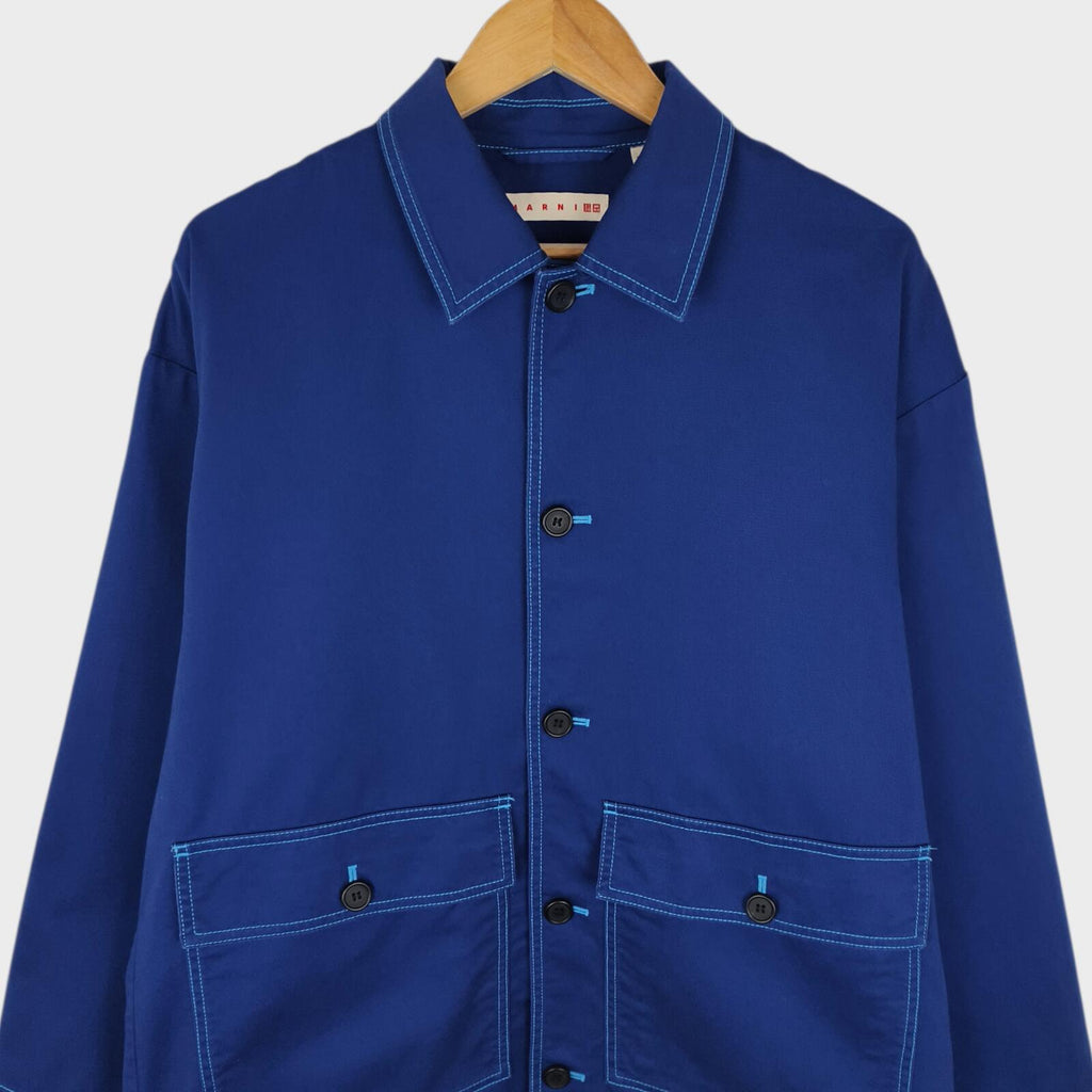 MARNI x UNIQLO Men's Blue Cotton Twill Utility Chore Jacket