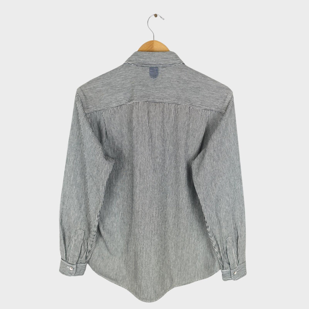 BEAMS x WORK HANDS Men's Made in Japan Hickory Stripe Heavyweight Cotton Shirt