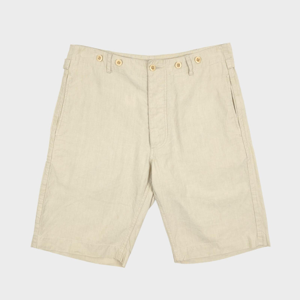 MHL MARGARET HOWELL Men's Ecru Linen Cotton Blend Shorts