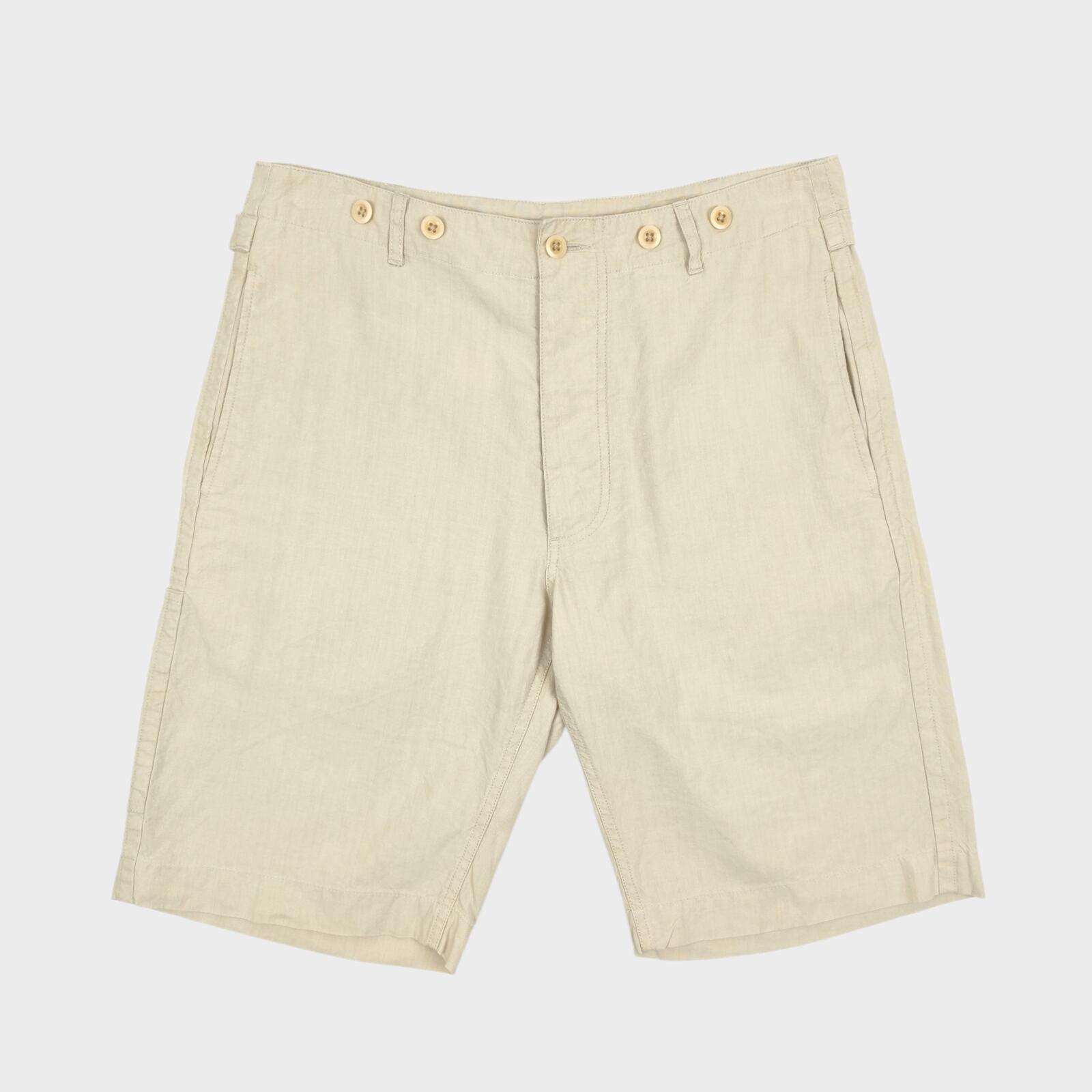 MHL MARGARET HOWELL Men's Ecru Linen Cotton Blend Shorts