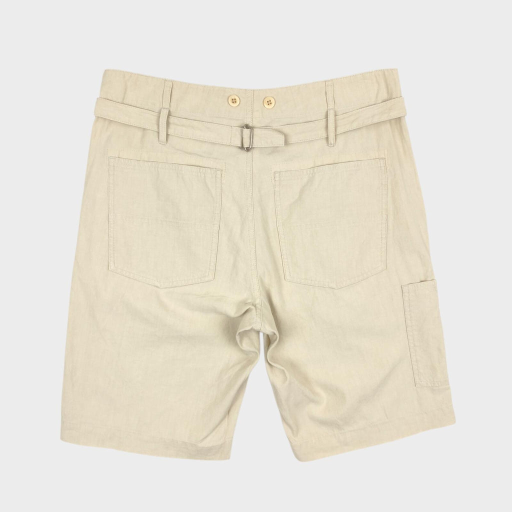 MHL MARGARET HOWELL Men's Ecru Linen Cotton Blend Shorts