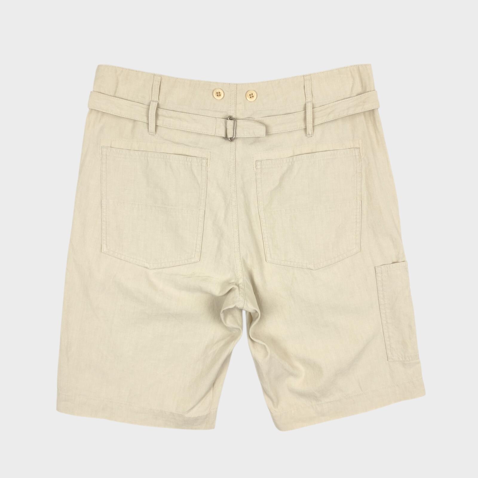 MHL MARGARET HOWELL Men's Ecru Linen Cotton Blend Shorts
