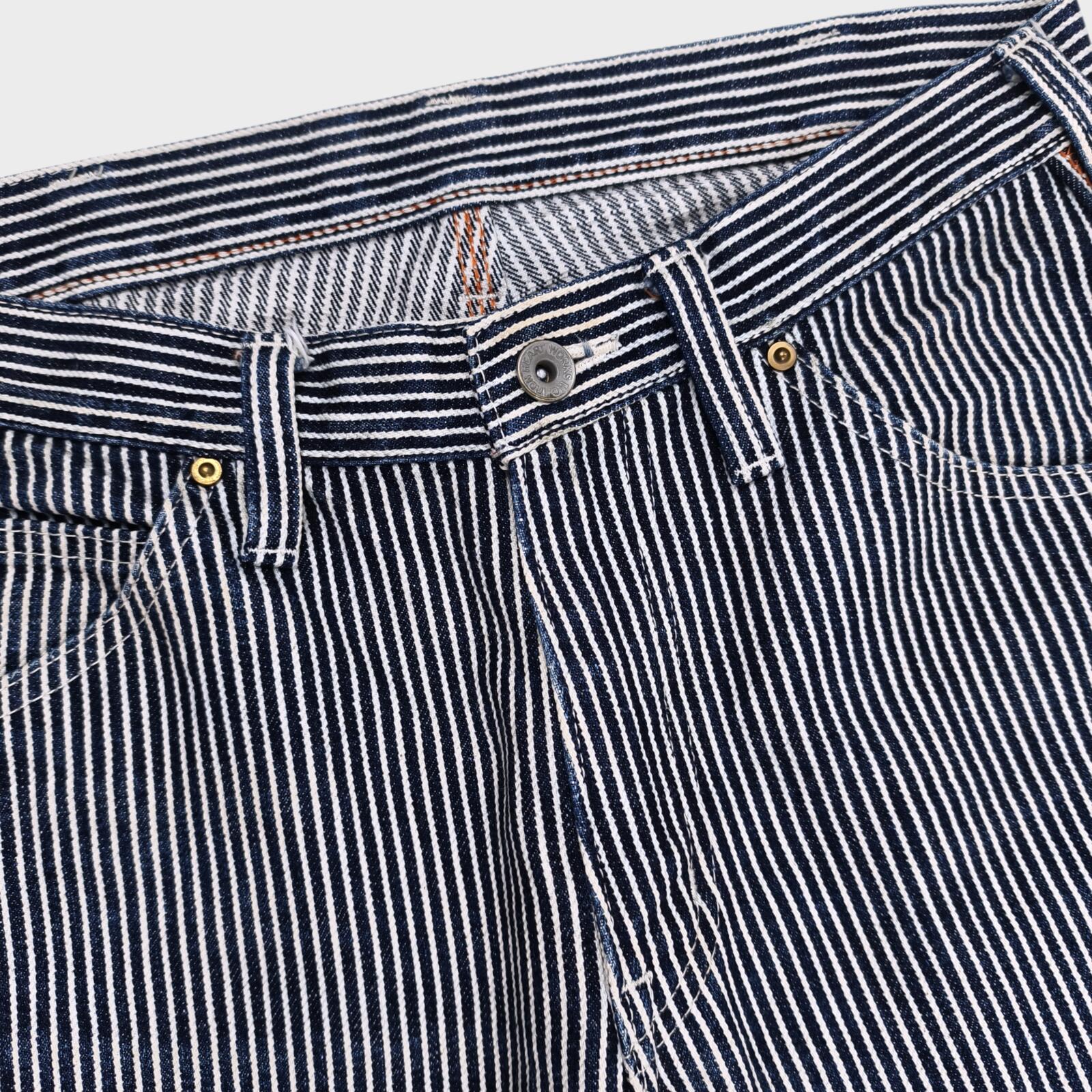 IRON HEART Men's Made in Japan Heavyweight Hickory Stripe Work Trousers
