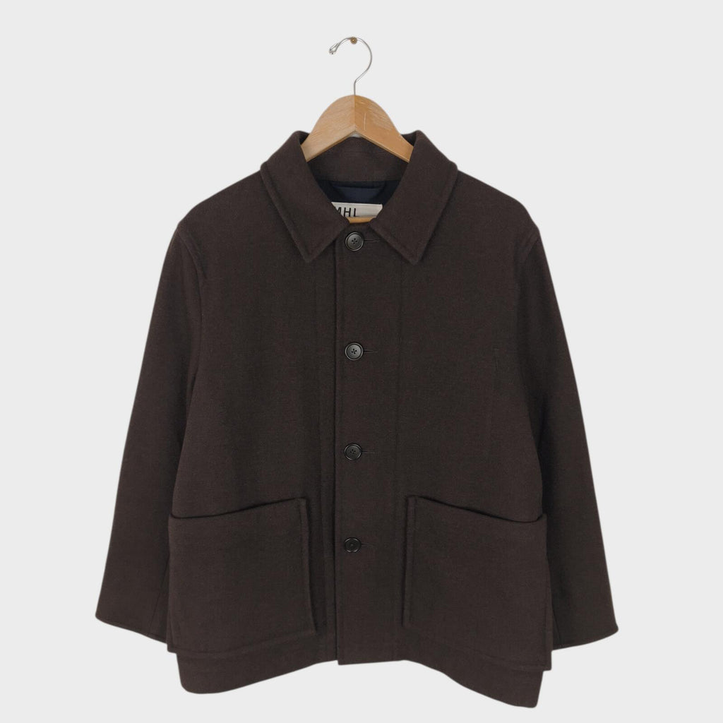 MHL MARGARET HOWELL Men's Brown 100% Wool Chore Coat Jacket