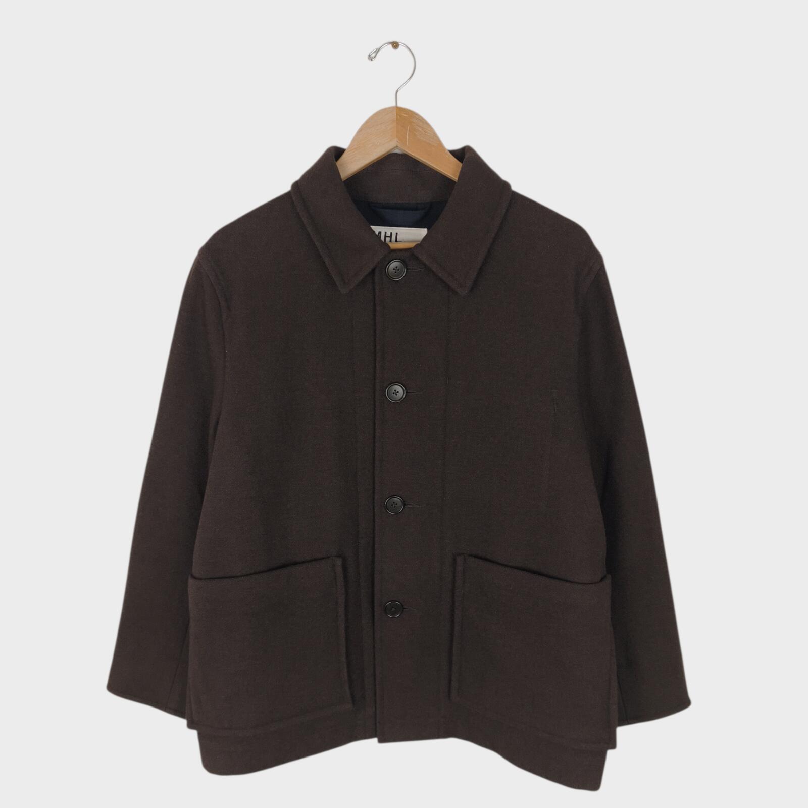 MHL MARGARET HOWELL Men's Brown 100% Wool Chore Coat Jacket
