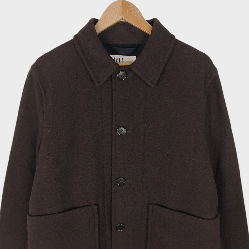 MHL MARGARET HOWELL Men's Brown 100% Wool Chore Coat Jacket
