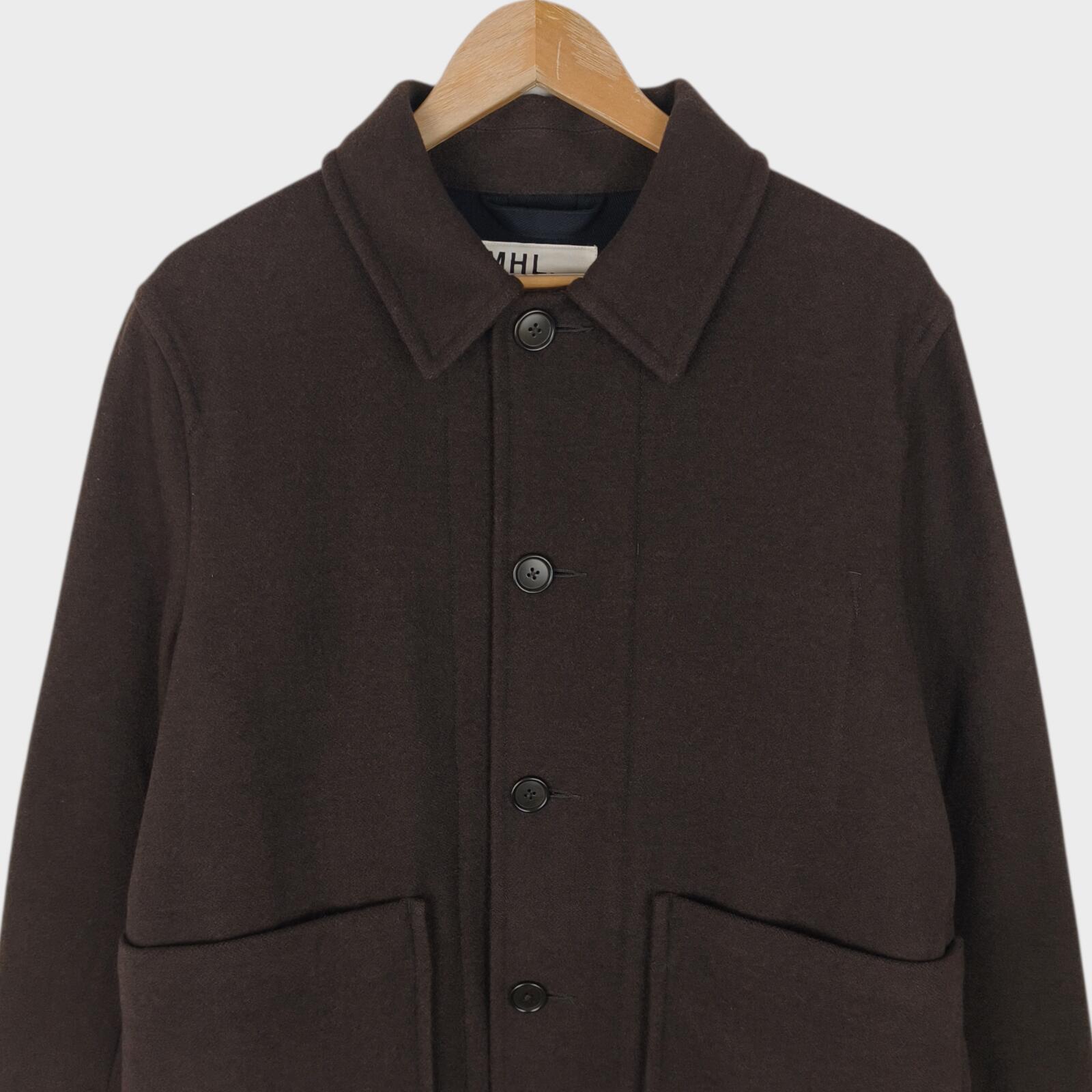 MHL MARGARET HOWELL Men's Brown 100% Wool Chore Coat Jacket