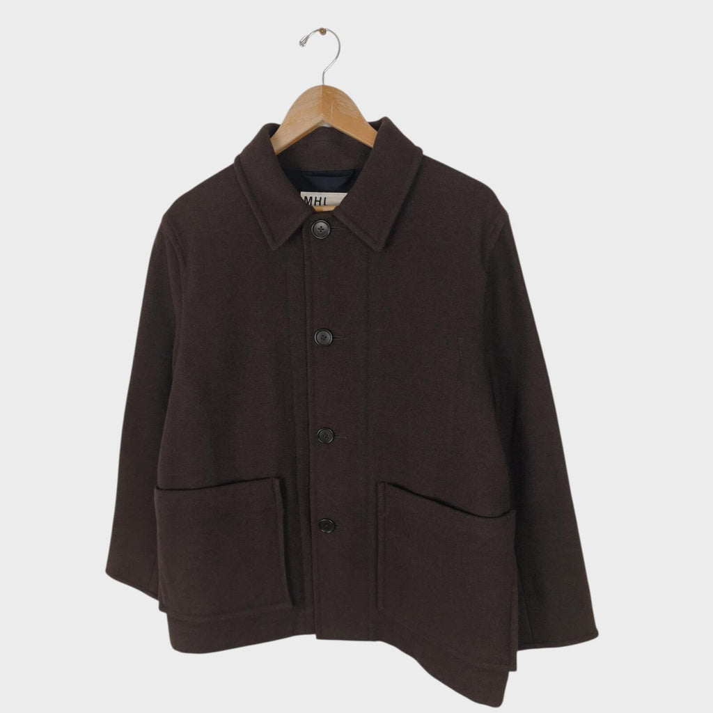 MHL MARGARET HOWELL Men's Brown 100% Wool Chore Coat Jacket