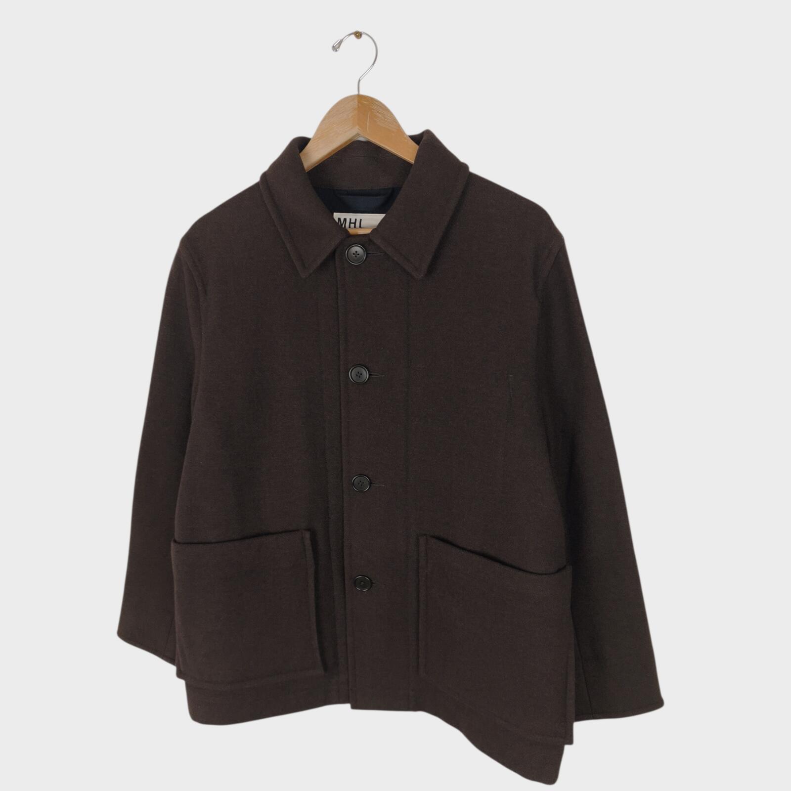 MHL MARGARET HOWELL Men's Brown 100% Wool Chore Coat Jacket