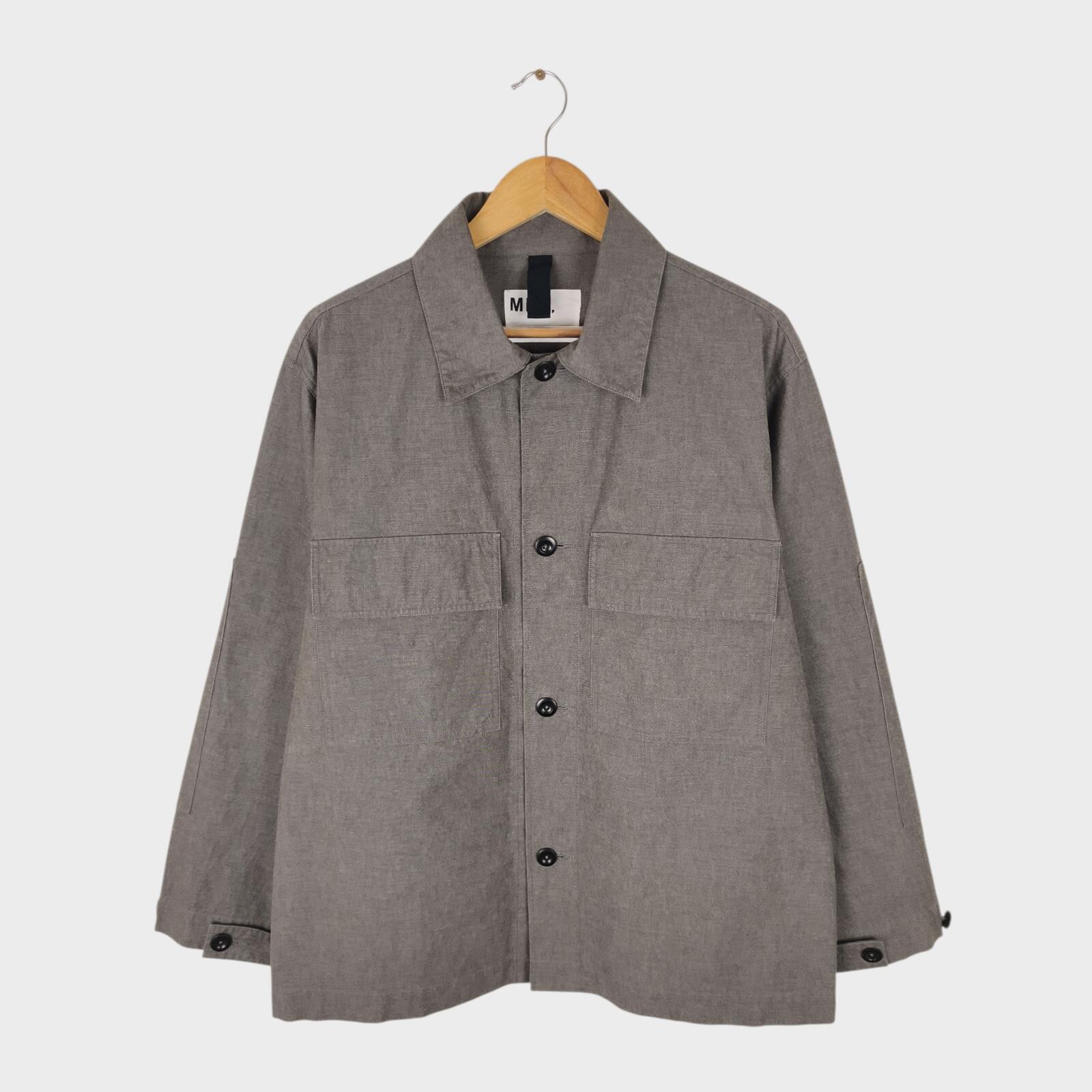 MHL MARGARET HOWELL Men's Grey Cotton Overshirt Jacket