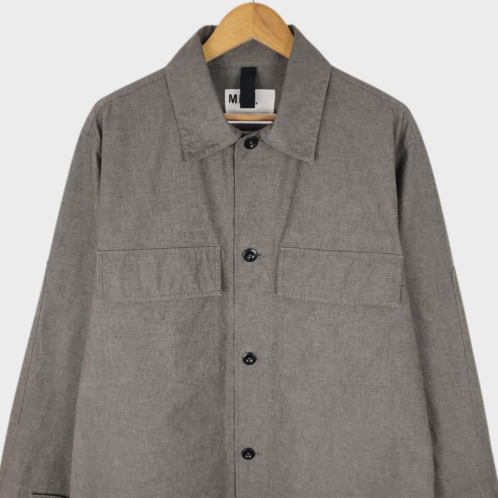 MHL MARGARET HOWELL Men's Grey Cotton Overshirt Jacket