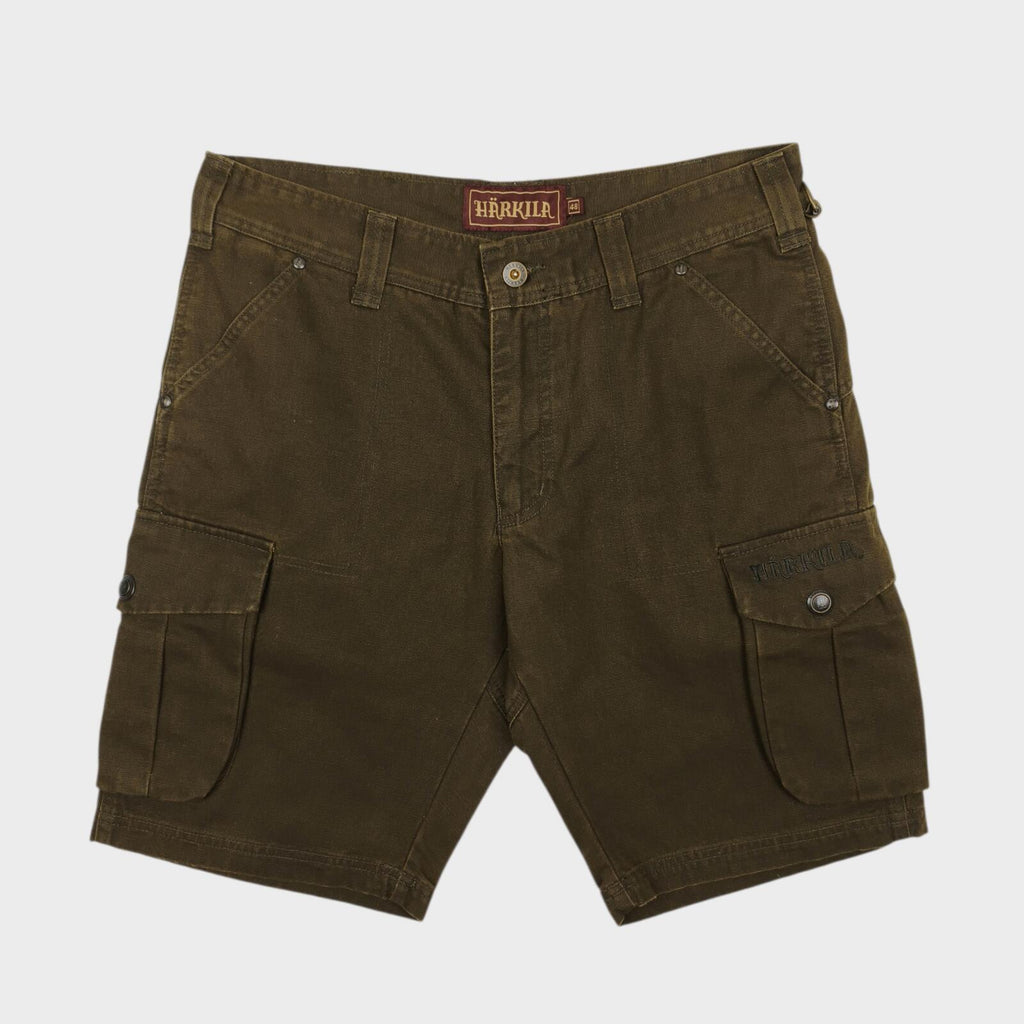 HARKILA Men's Dark Olive Green Cotton Canvas Cargo Shorts