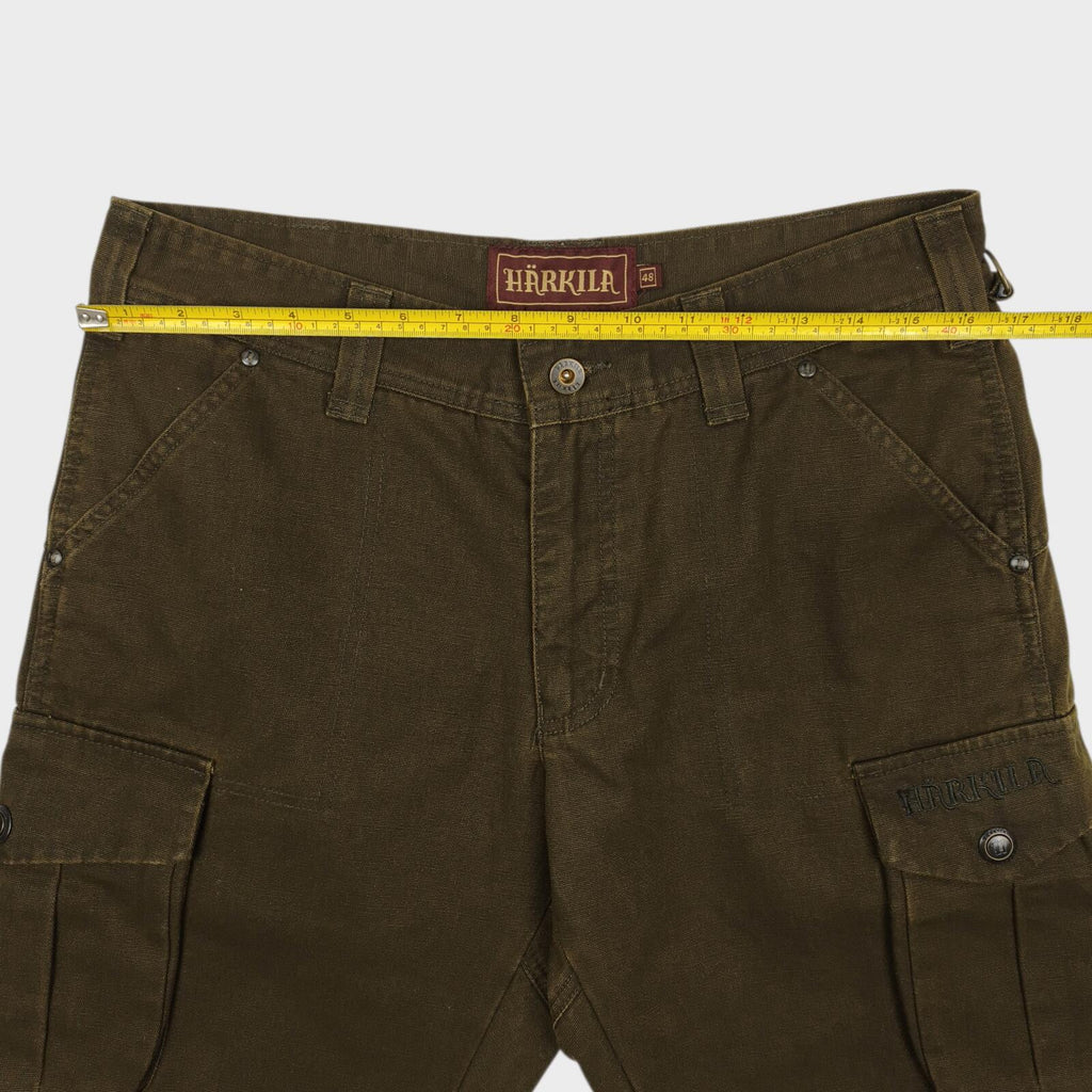 HARKILA Men's Dark Olive Green Cotton Canvas Cargo Shorts