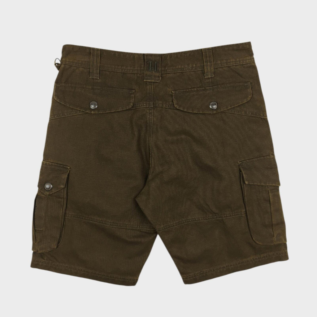 HARKILA Men's Dark Olive Green Cotton Canvas Cargo Shorts