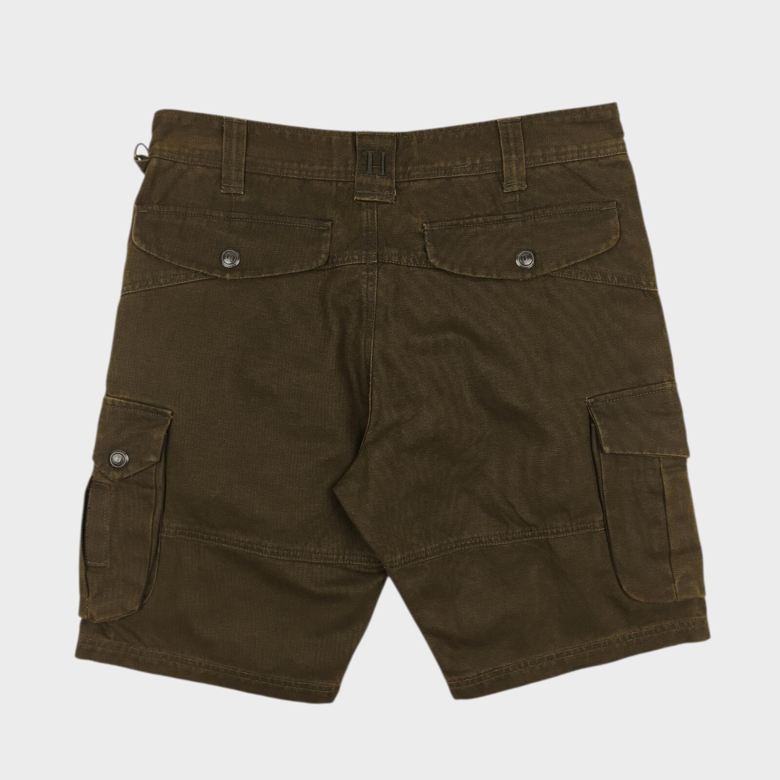 HARKILA Men's Dark Olive Green Cotton Canvas Cargo Shorts