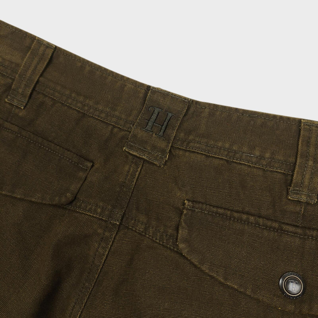 HARKILA Men's Dark Olive Green Cotton Canvas Cargo Shorts