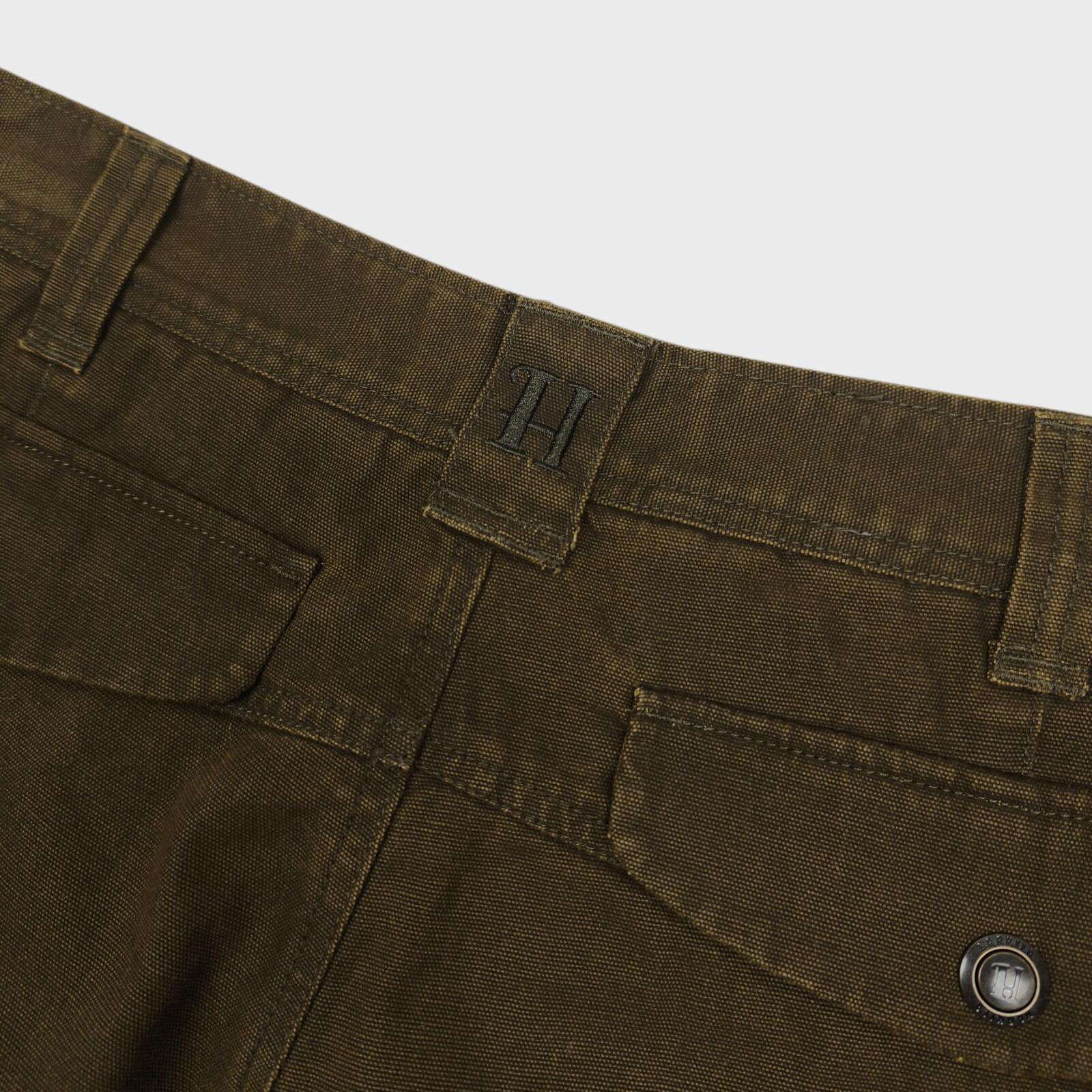 HARKILA Men's Dark Olive Green Cotton Canvas Cargo Shorts