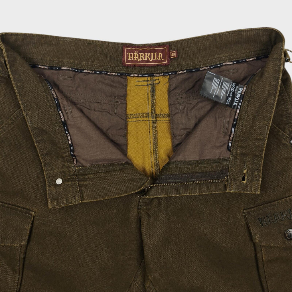 HARKILA Men's Dark Olive Green Cotton Canvas Cargo Shorts