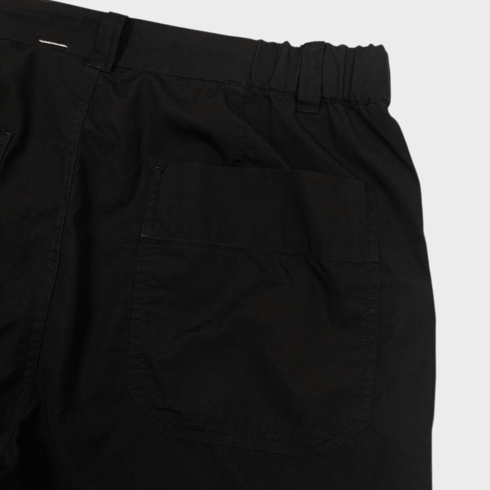 MHL MARGARET HOWELL Men's Black Cotton Poplin Elasticated Pleated Shorts