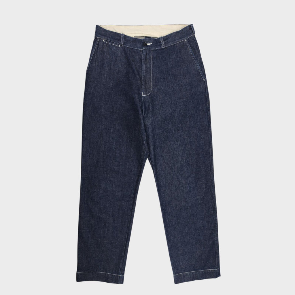 FREEMANS SPORTING CLUB Men's Made in Japan Blue Denim High Waist Loose Fit Jeans