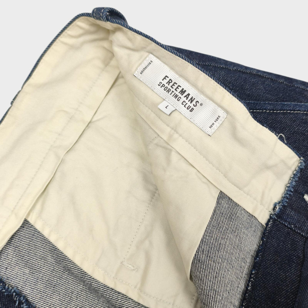 FREEMANS SPORTING CLUB Men's Made in Japan Blue Denim High Waist Loose Fit Jeans