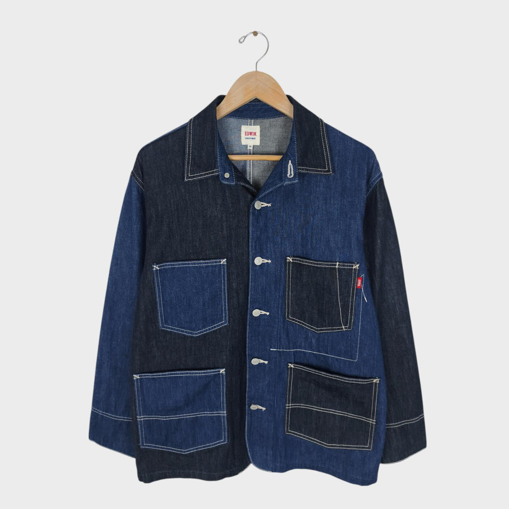EDWIN Japan Men's Patchwork Colourblock Denim Chore Jacket