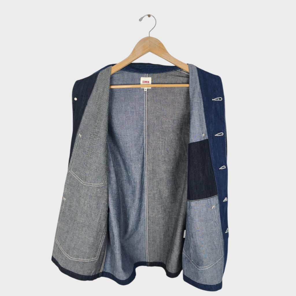 EDWIN Japan Men's Patchwork Colourblock Denim Chore Jacket