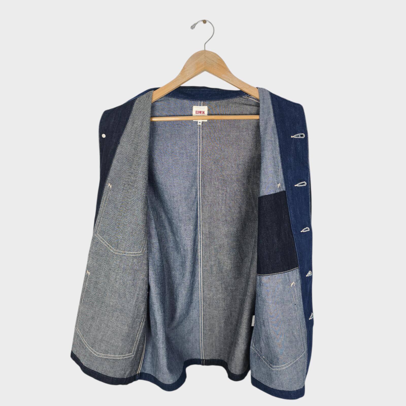 EDWIN Japan Men's Patchwork Colourblock Denim Chore Jacket