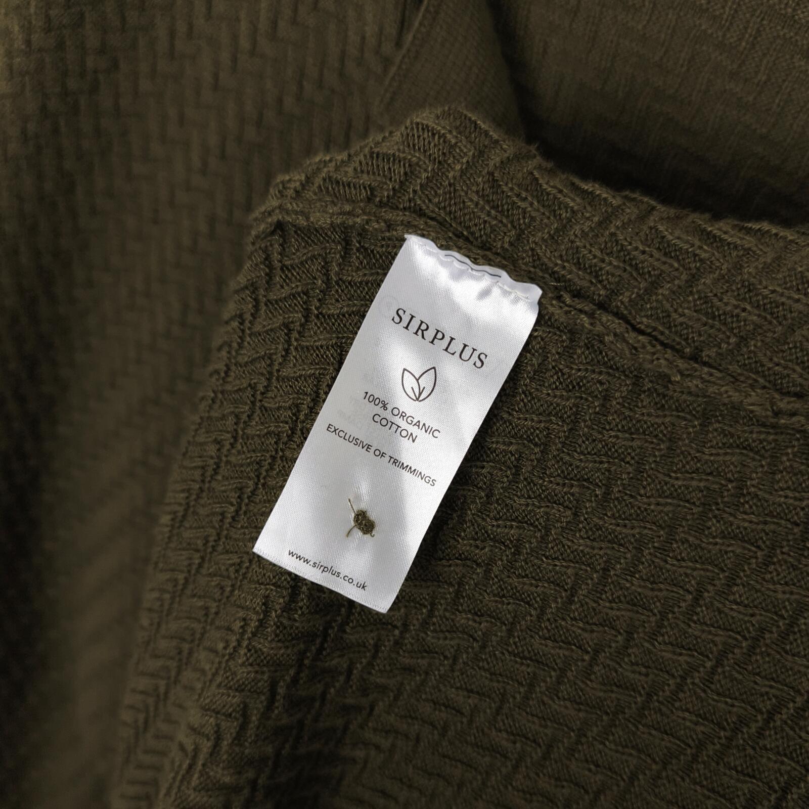 SIRPLUS Men's Olive Green Relaxed Fit Knitted Cotton Shirt