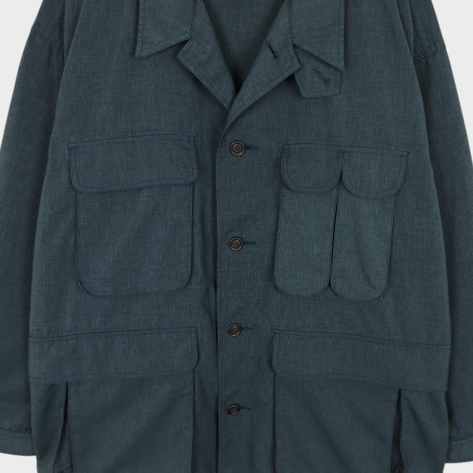 BEAMS Men's Teal Green Oversized Fit Lightweight Utility Fishing Jacket