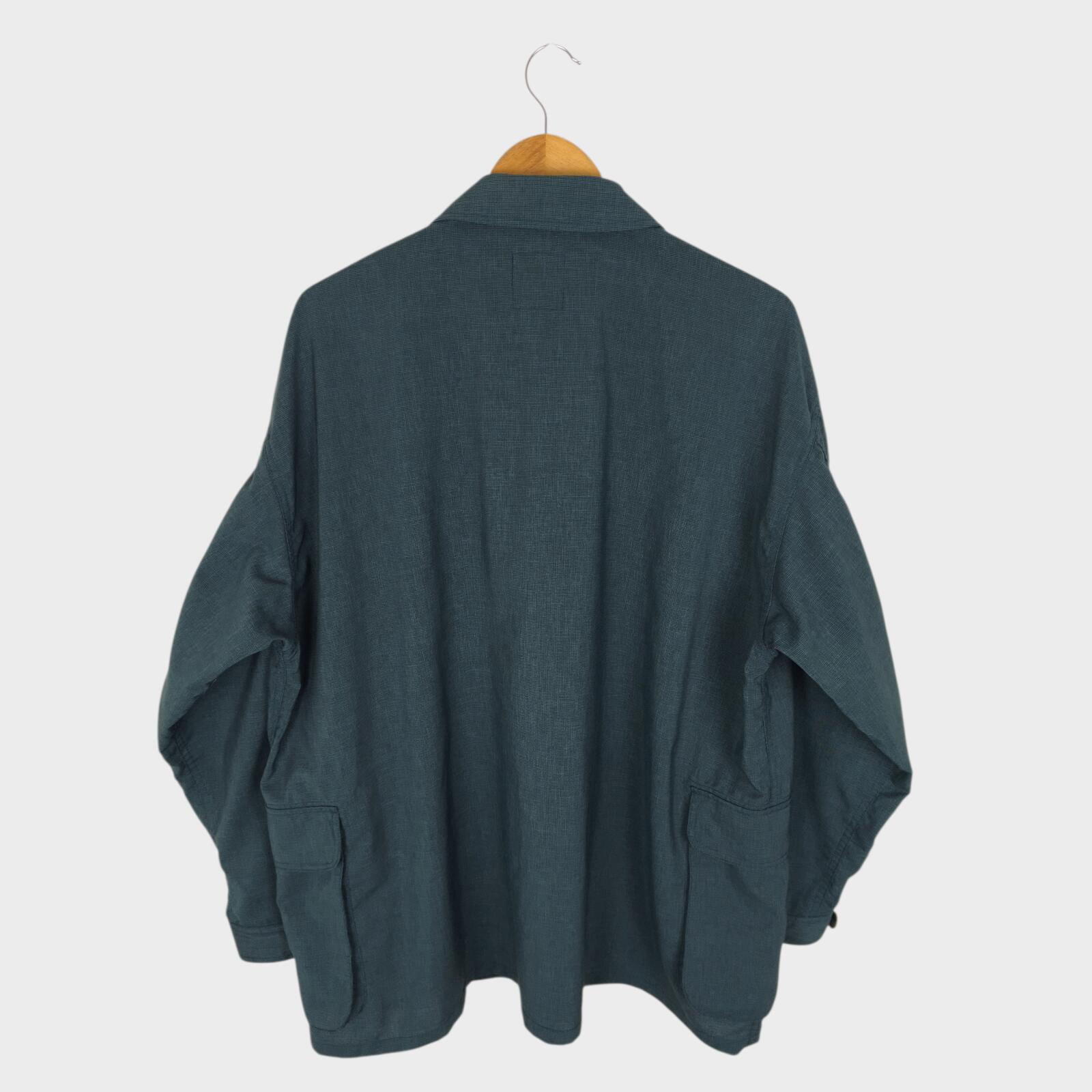 BEAMS Men's Teal Green Oversized Fit Lightweight Utility Fishing Jacket
