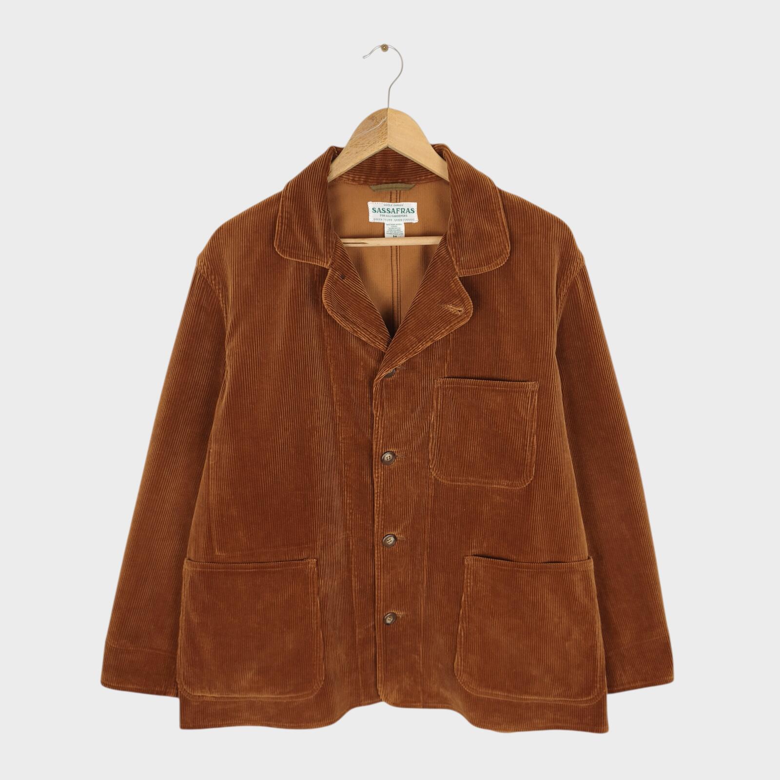 SASSAFRAS Men's Made in Japan Brown/Rust Heavyweight Corduroy Jacket